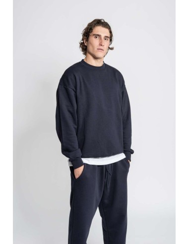 VES-IT835T-365 - DIAGONAL FRENCH TERRY CREWNECK SWEATSHIRT